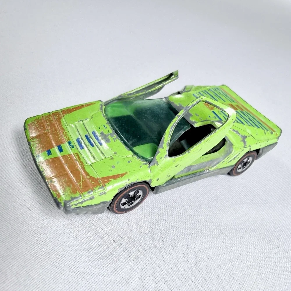 Vintage 1969 Hot Wheels Redline Carabo Lime Green Hong Kong Scissor Doors #9696